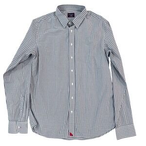 Untuckit Men's Shirt XL Extra Large Gray & White Gingham Button Down in Cotton‎